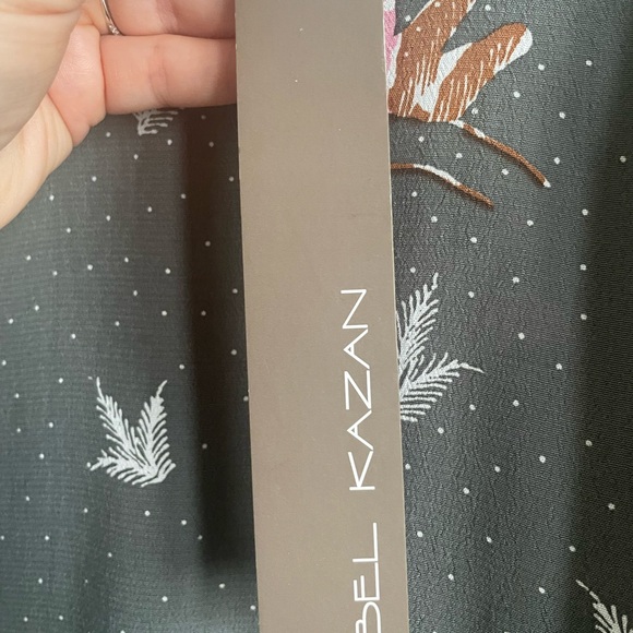 Bel Kazan Ophelia Long Sleeve Gray Floral Top. Made In Bali. New With Tags. - Picture 5 of 9